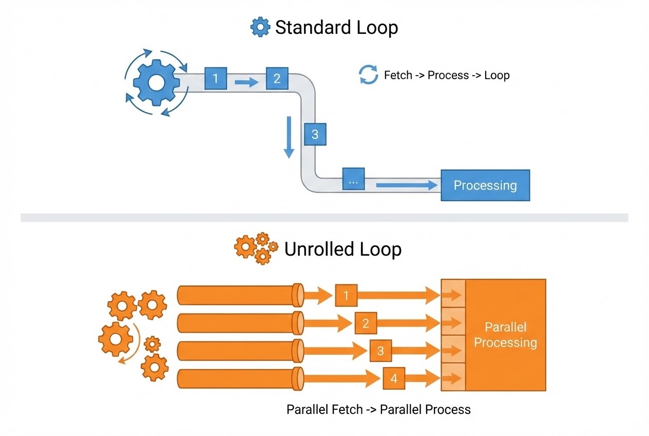 Loop Unrolling Mechanism and Optimization Impact