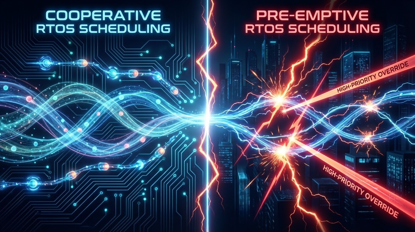 Cooperative vs Pre-emptive: The Two Philosophical Extremes of Multitasking & CPU Scheduling in Embedded Systems
