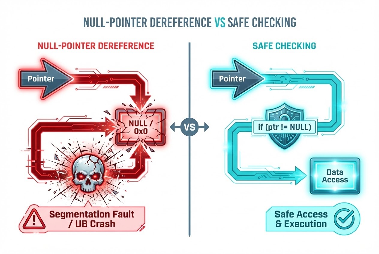 Null-Pointer Dereferencing Diagram