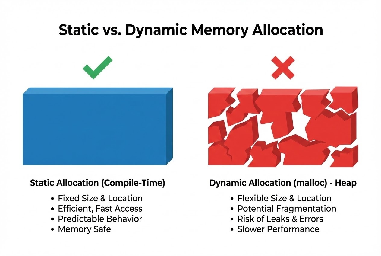 Static vs Dynamic Memory Diagram