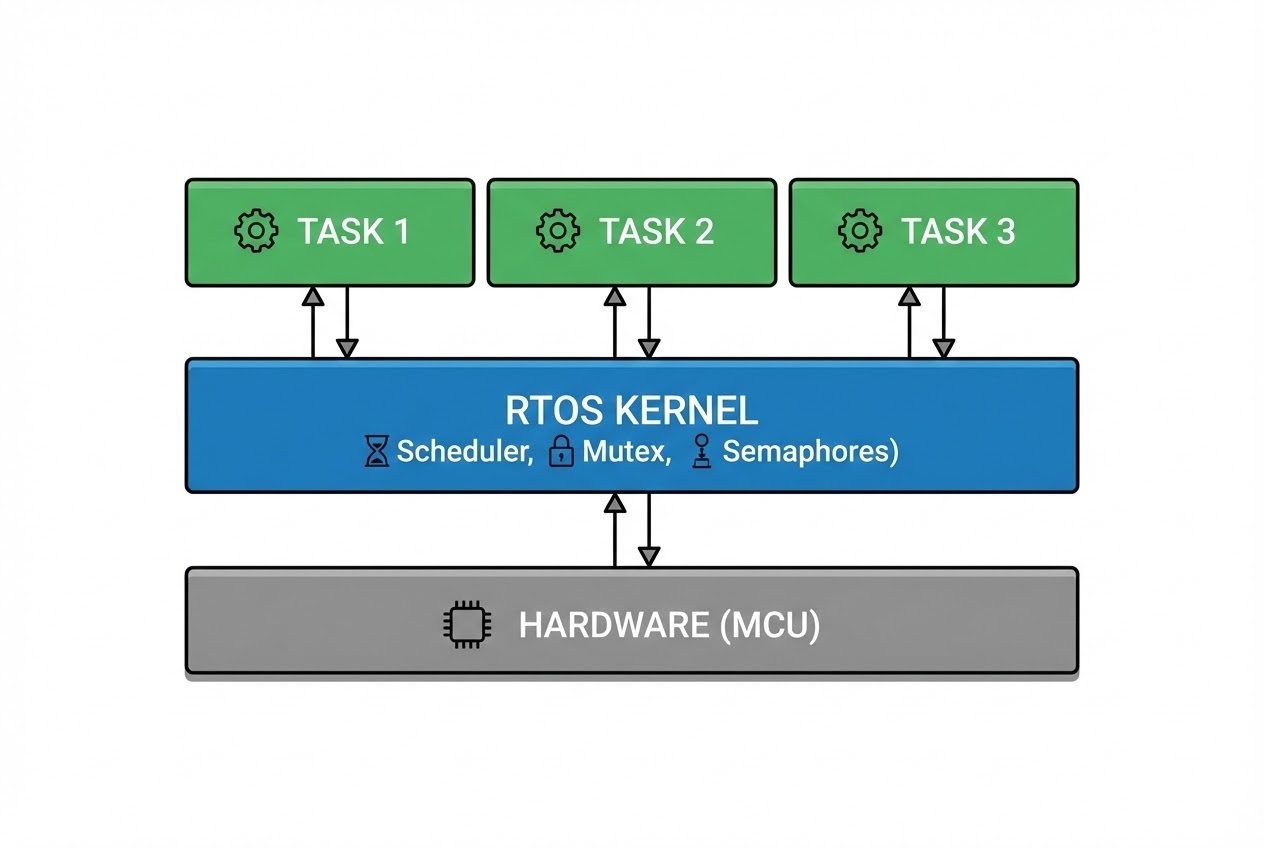 แผนภาพสถาปัตยกรรมระบบ RTOS