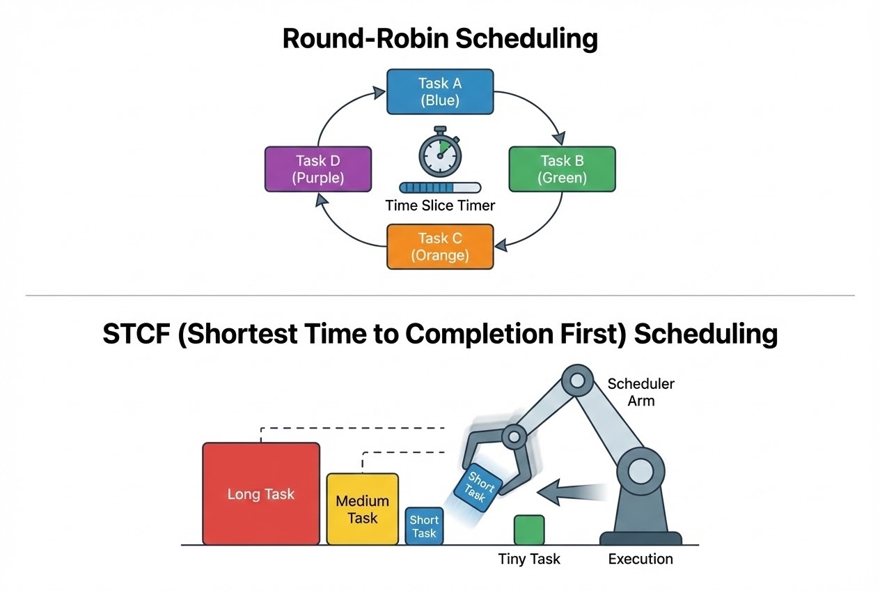 Scheduling Algorithms: Round-Robin vs STCF