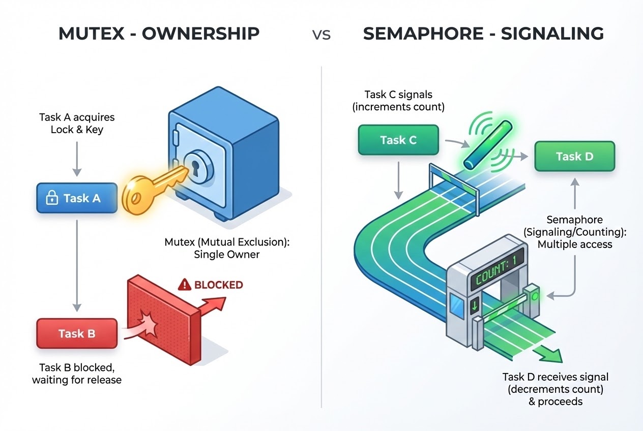 Synchronization: Mutex vs Semaphore